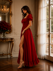 Holywomen Scarlet Bloom – Premium Fit & Flare Midi Dress