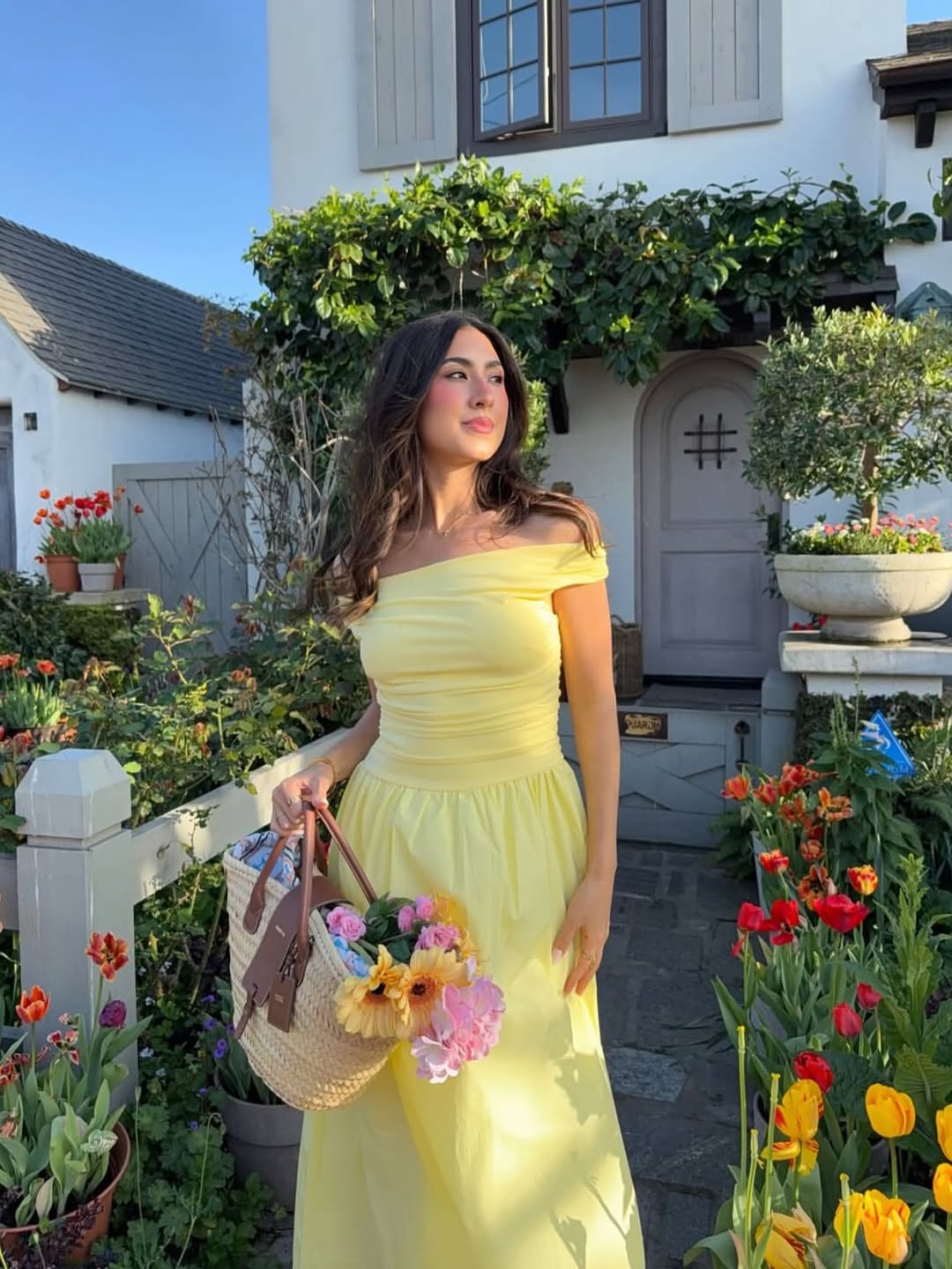 Beautiful Yellow Off-Shoulder Neckline Maxi Dress